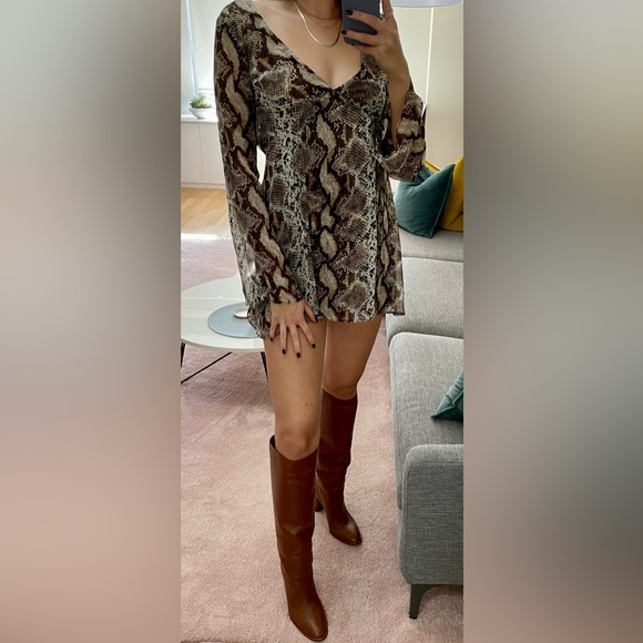 Blu Moon Snakeskin Print Mini Night Out Dress Backless - Picture 2 of 4